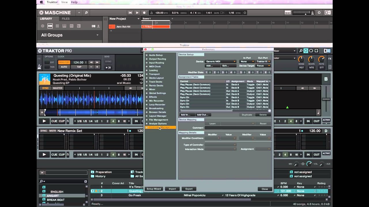 NI Traktor + NI Maschine - синхронизация бит в бит.