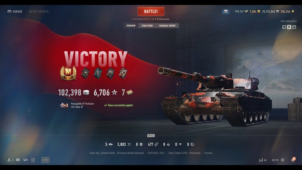 Rinoceronte | Oyster Bay map | Ace Tanker | 3803 DMG