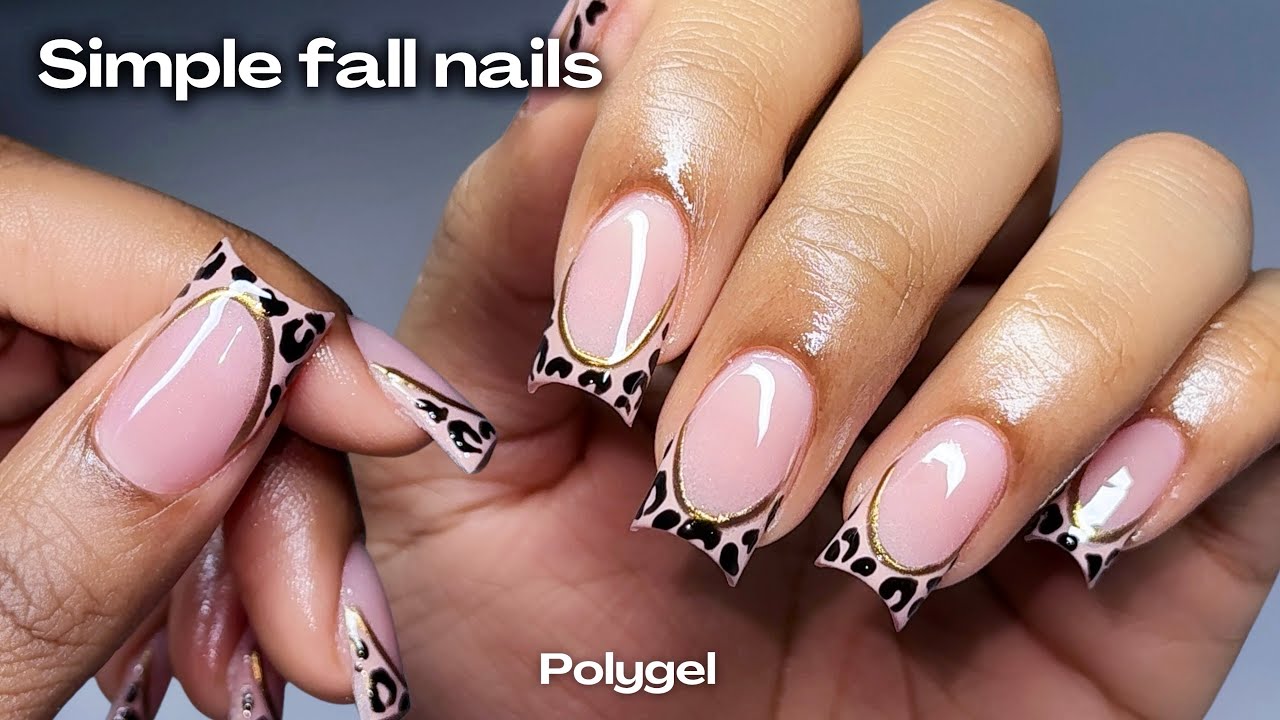 Короткие полигелевые ногти 🐆✨ Наращивание полигелевых ногтей дома для начинающих ⟡ пошаговое руко...
