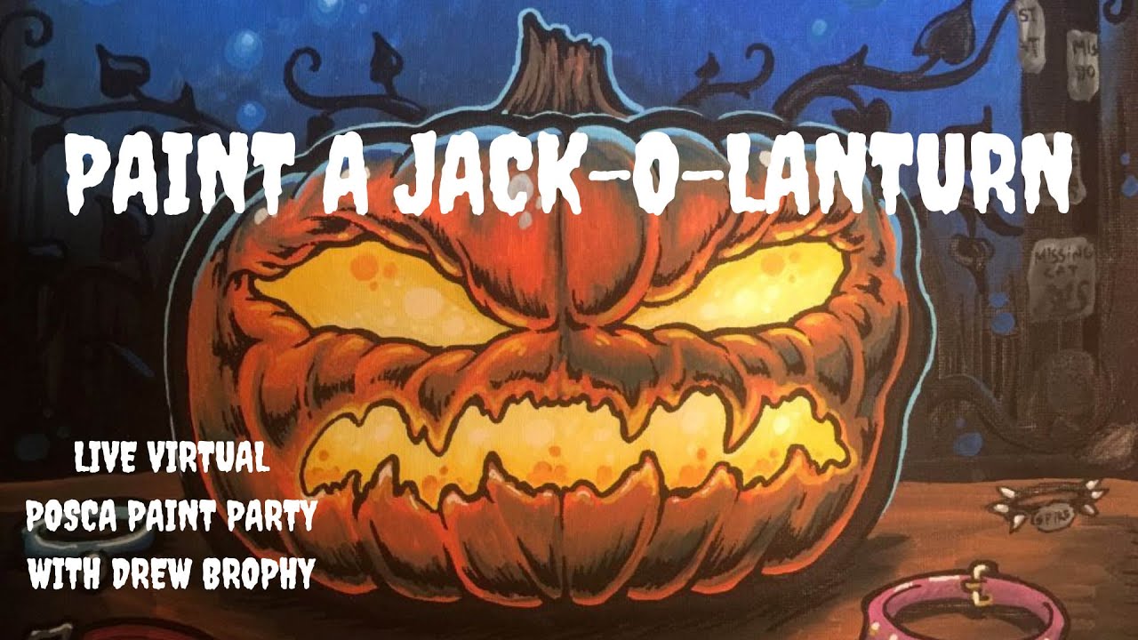 Posca paint party with Drew Brophy - Paint a Jack-O-Lanturn.