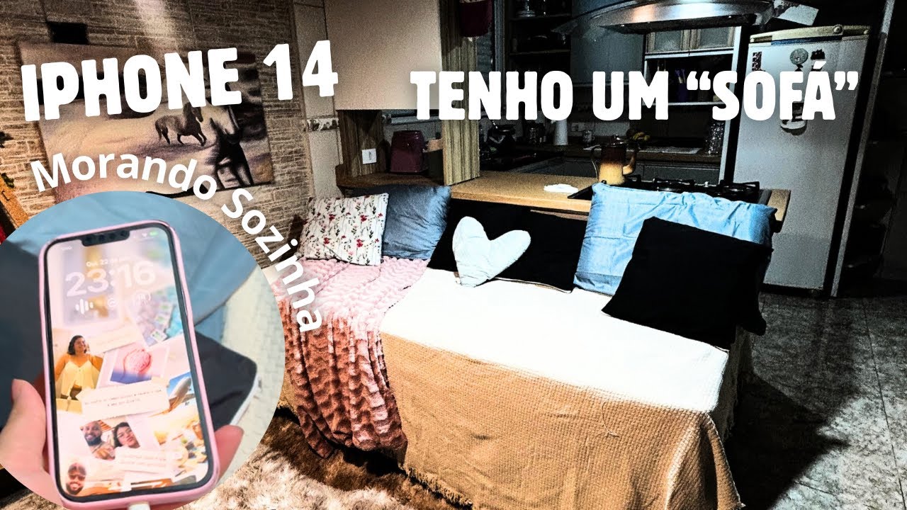 Morando Sozinha: Troquei o iPhone 16e pelo 14 | Mudei os móveis da casa e tenho um sofá! 