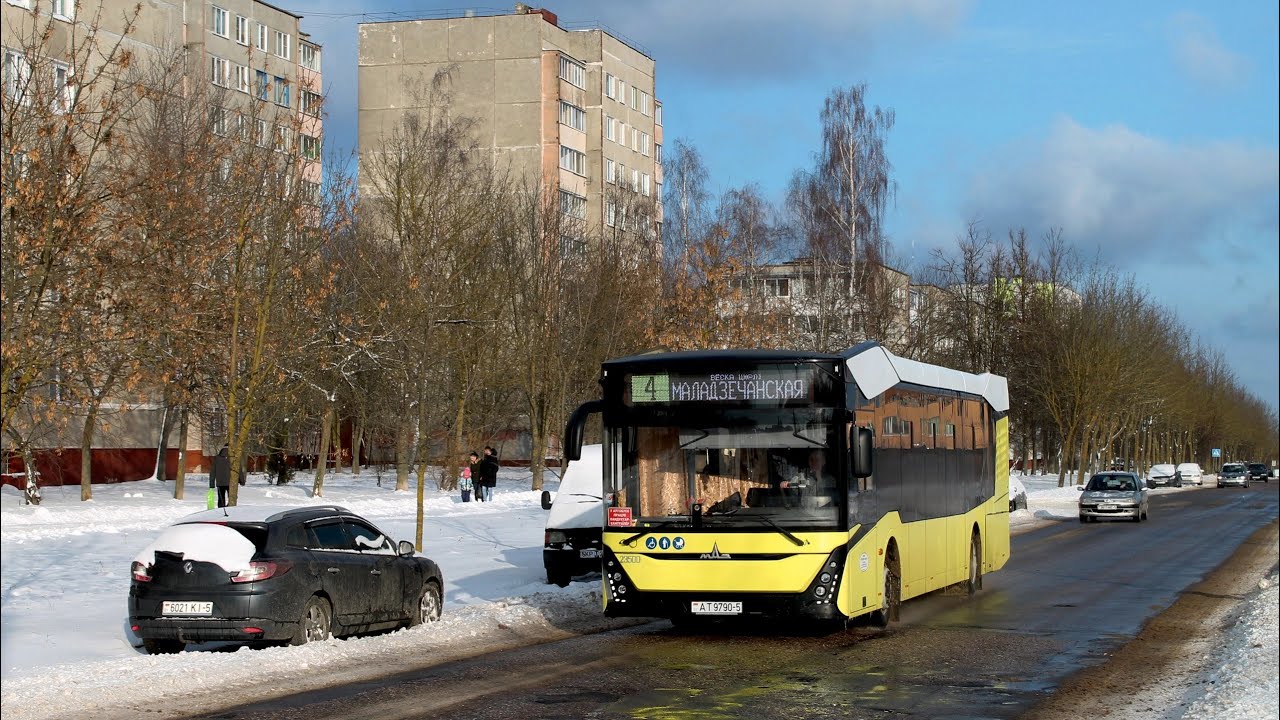 Молодечно. Поездка в автобусе МАЗ-303.065, Г/№ AT 9790-5, маршрут №22 (26.03.2022)