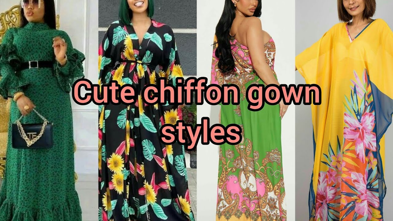 Latest chiffon maxi dress designs 2024 | Chiffon styles for ladies | Chiffon dresses