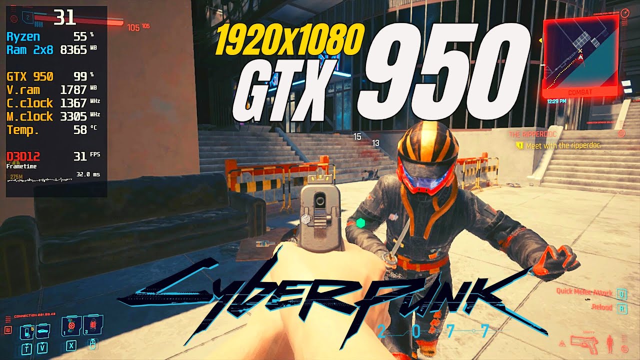 GTX 950 / Cyberpunk 2077  / 1080p / Low ( Resolution Scaling 80% & 100% )