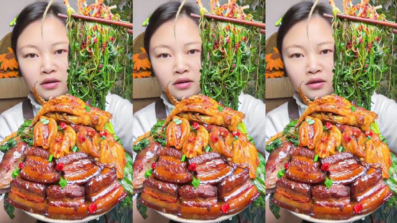 Satisfying Eating Show – Braised Pork, Duck Feet and Spicy Squid | Let’s Eat with Jin