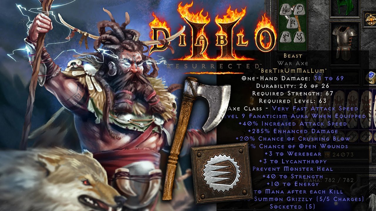BEAST RUNEWORD OWNS on Summon Druid | Diablo 2 Resurrected