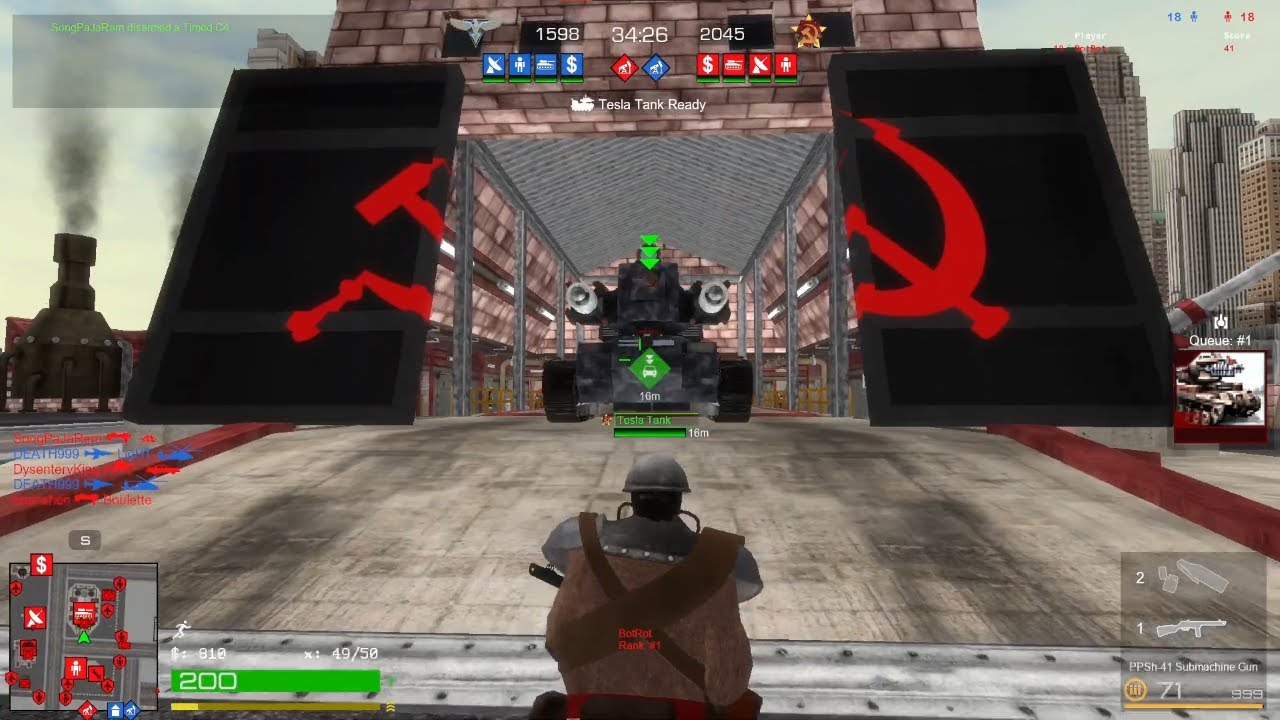 Red Alert 2: Apocalypse Rising - Soviet Tesla Trooper/Tesla Tank Gameplay #1