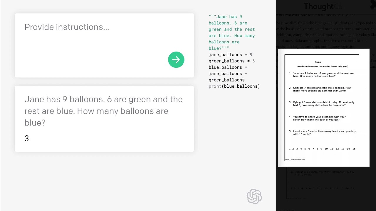 Giving OpenAI Codex a First Grade Math Test