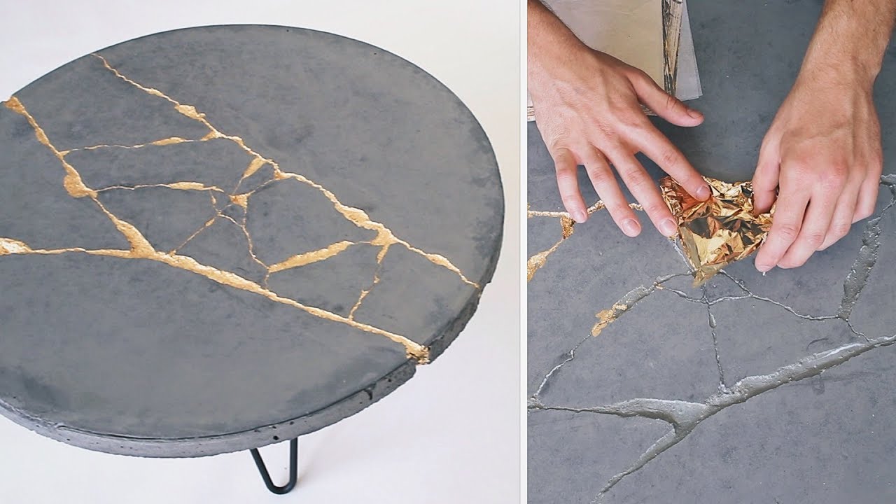 DIY KINTSUGI | How To Build a Round Concrete Coffee Table