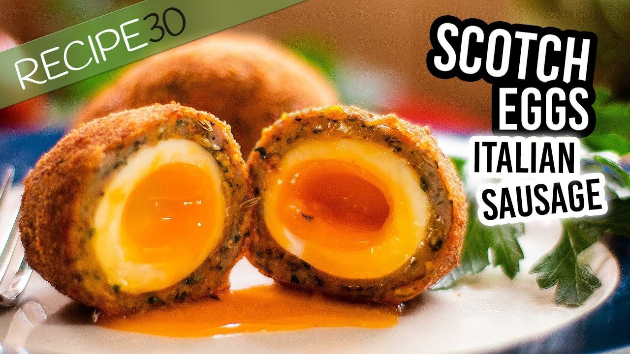 Scotch eggs with Italian sausage | Simple fried eggs and sausage recipe