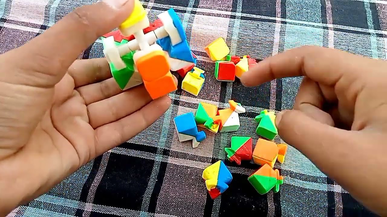 rubik cube ko kaise jode | cube ko kaise jode tute hue ko | how to assemble rubik's cube parts ⚠️〽️