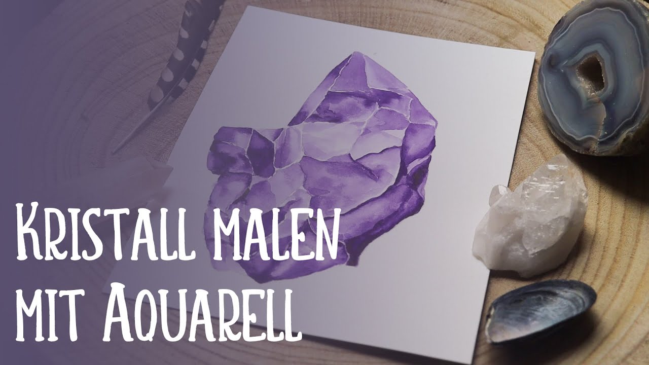 Einen Kristall malen mit Aquarell - Speedpainting und kleine Innovation