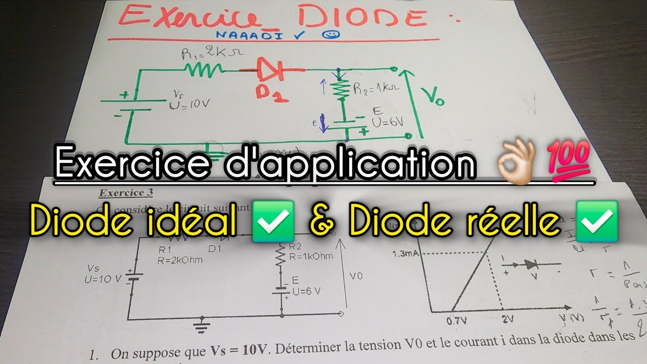 Exercice DIODE ✅️ cas diode idéal et diode réelle | Électronique S4 📚 ( FS FST ENSA ...)
