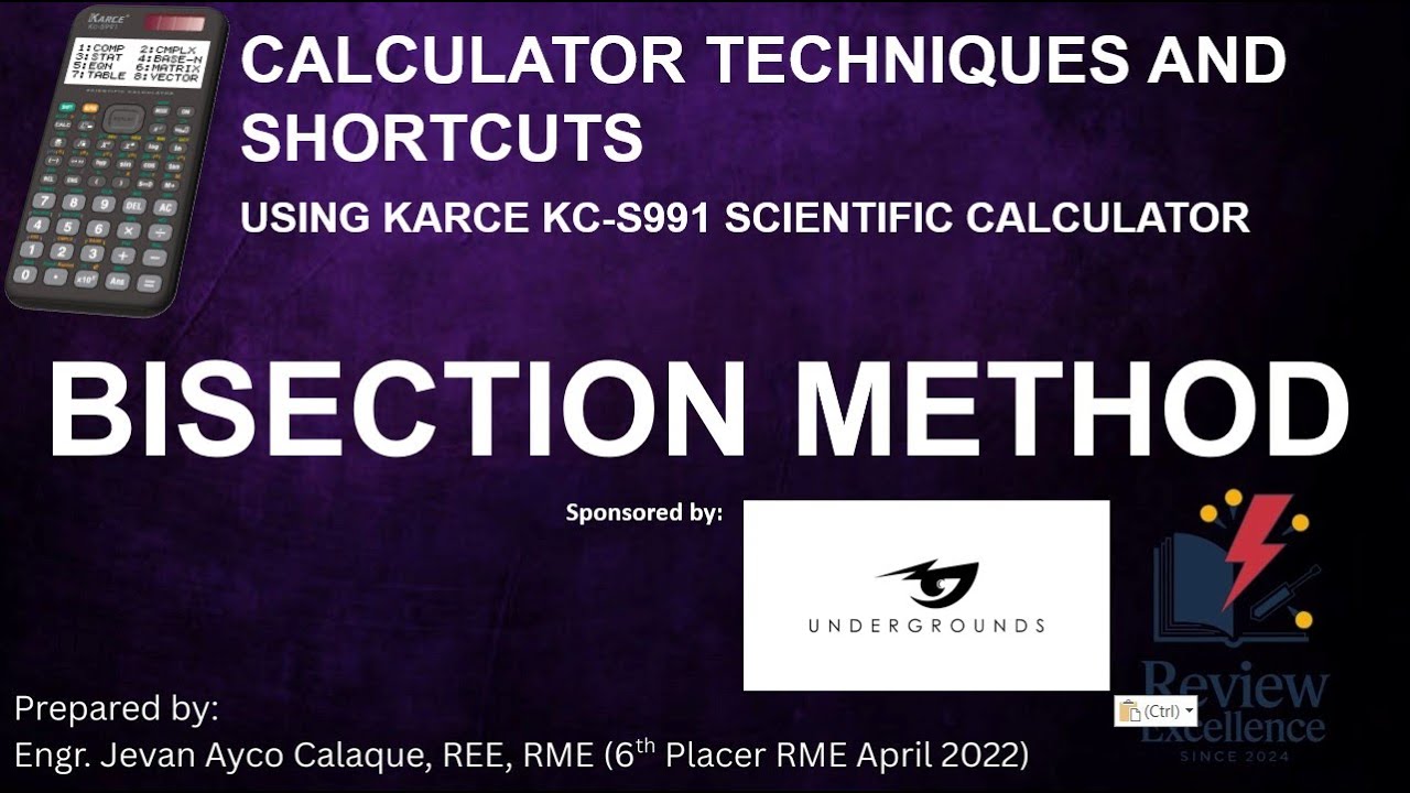 Calculator Techniques - Bisection Method | Numerical Methods and Analysis