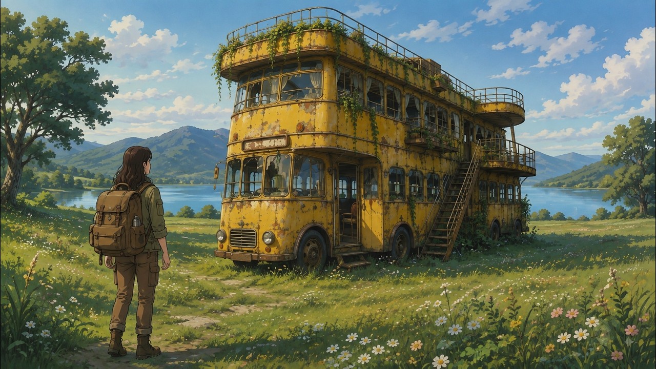 from abandoned bus to luxury mobile home ghibli inspired restoration ASMR 🚌✨