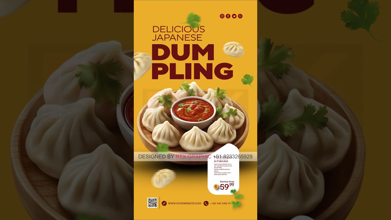 Momos Food Poster Design Tutorial in Photoshop 