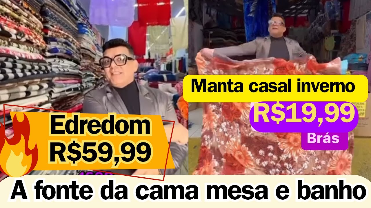 ACHEI NO BRÁS - R$19,99 MANTA CASAL COM MELHOR PREÇO DO BRÁS A FONTE DA CAMA MESA E BANHO