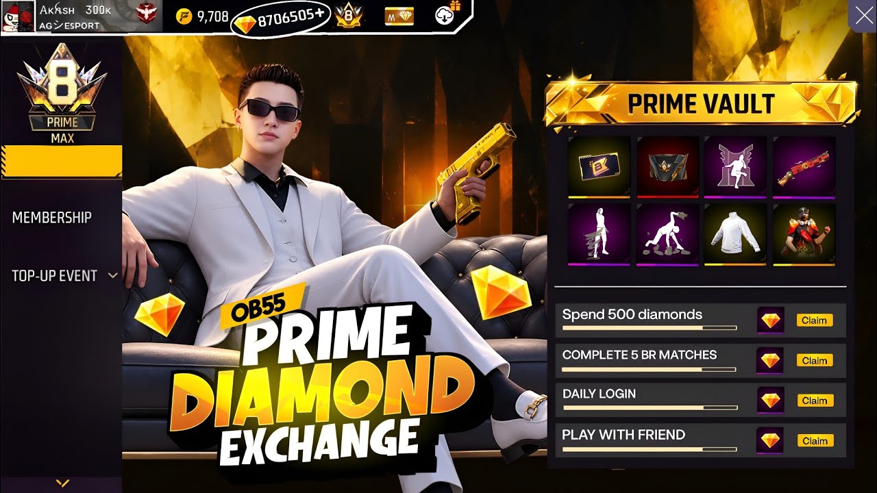 প্রাইম ডায়মন্ড ফ্রিতে নিয়ে নাও সবাই🤩💥 Prime Diamond Free Fire | Free Fire New Event | FF New Event