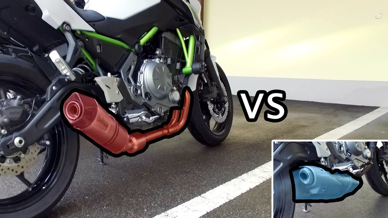 Kawasaki Z650 Exhaust Comparison: LeoVince LV One Evo / Stock