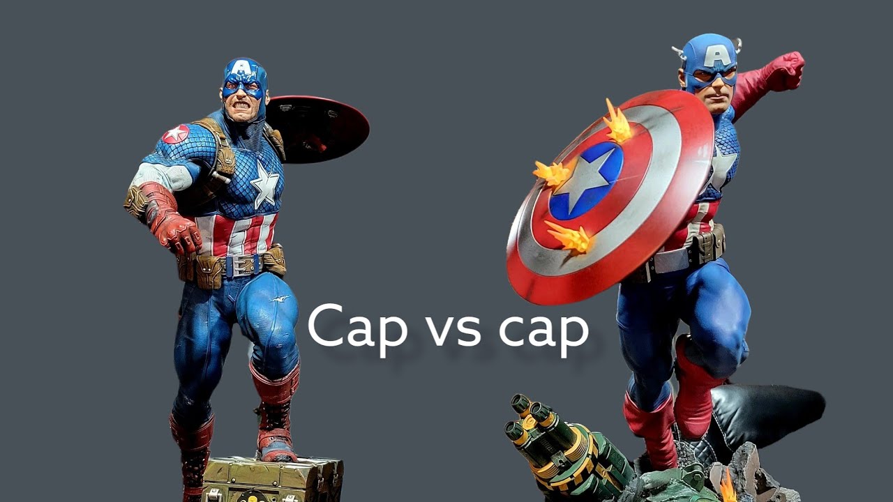 Xm Studios Ultimate Captain America vs Sideshow Captain america statue comparison.