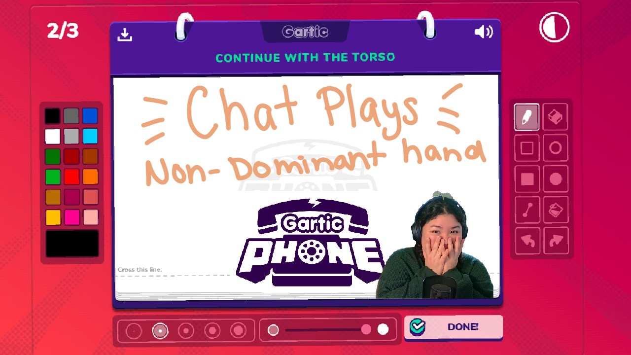 Chat Plays: Non-Dominant Hand Gartic Phone