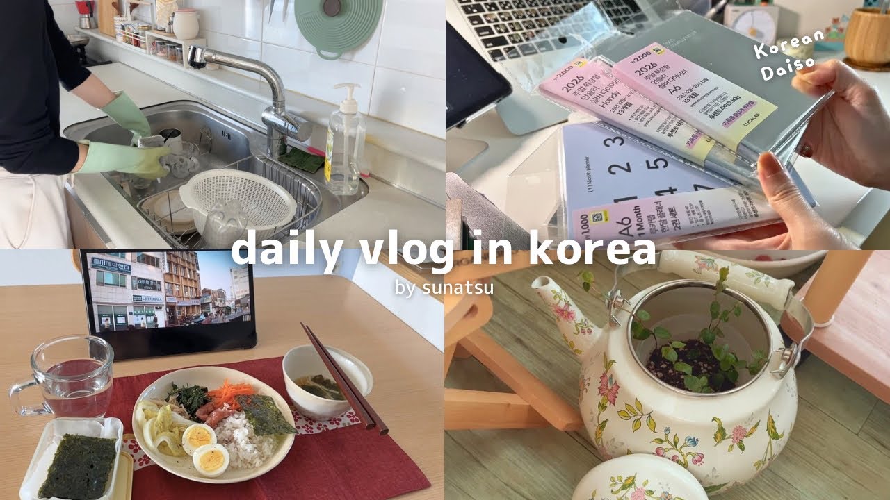 【vlog】今後の活動について｜韓国ダイソー手帳会議｜さつまいも蒸しパン（韓国に住む沖縄人主婦の日常）