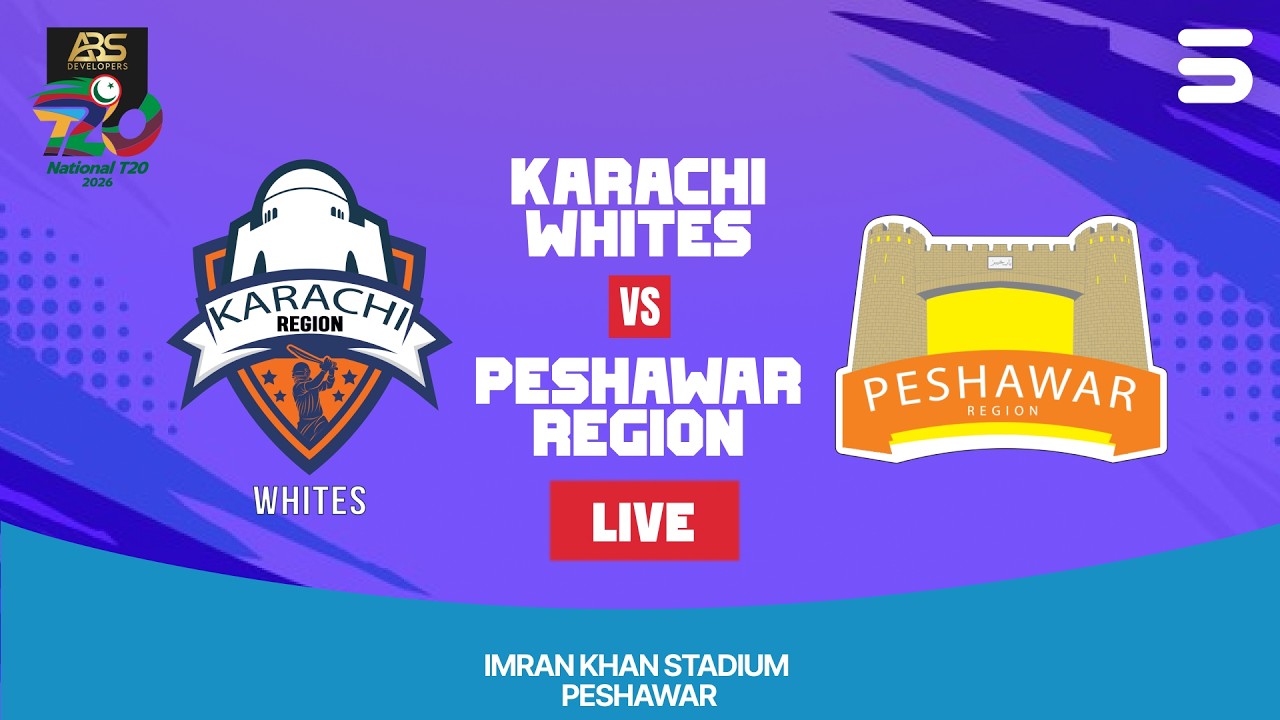 LIVE | Karachi Region Whites - Peshawar Region | Match 10 | ABS Developers National T20 Cup | 2026