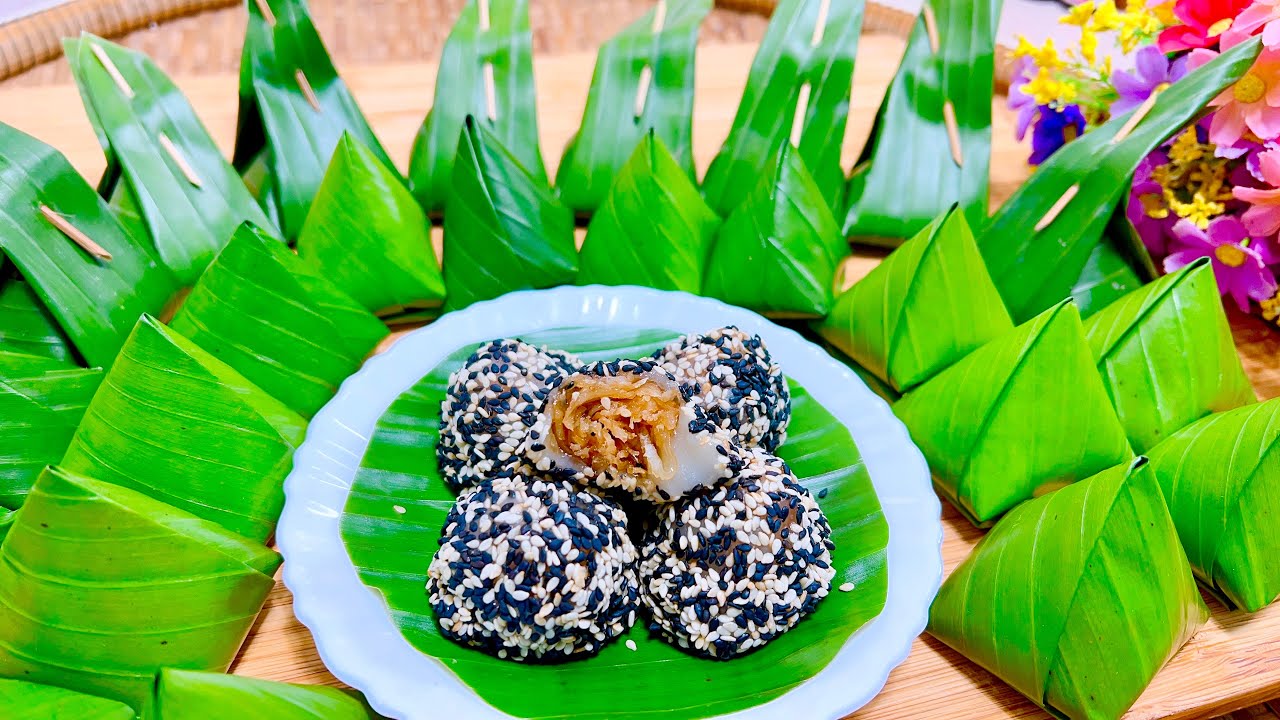 ขนมเทียนสลัดงา ขนมไทยโบราณหาทานยาก สูตรไส้อร่อยมากแป้งเหนียวนุ่มข้ามวัน วิธีห่อง่ายๆสวยๆ