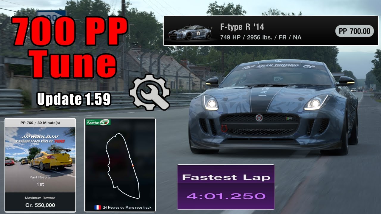 GT7|F- Type R '14|Engine Swap|Le Mans 700pp Build|1.59