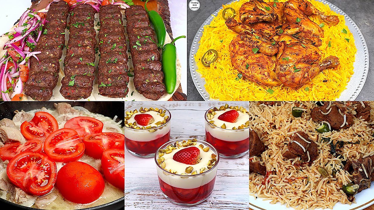 Complete Dawat Menu for Iftar/ Eid, Traditional Recipes, Turkish Kebab, Chicken Roast, Beef Pulao