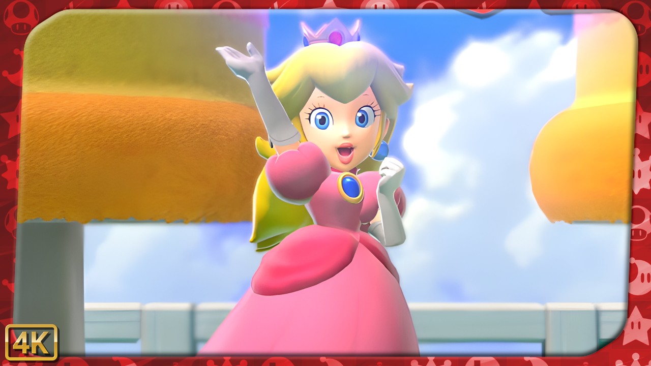 Super Mario 3D World ⁴ᴷ World 1 100% (All Green Stars & Stamps) Peach gameplay