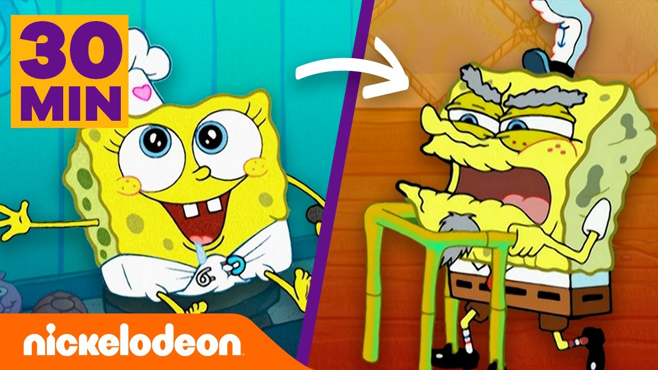 SpongeBob | Il piccolo SpongeBob diventa adulto in 30 minuti! | Nickelodeon Italia