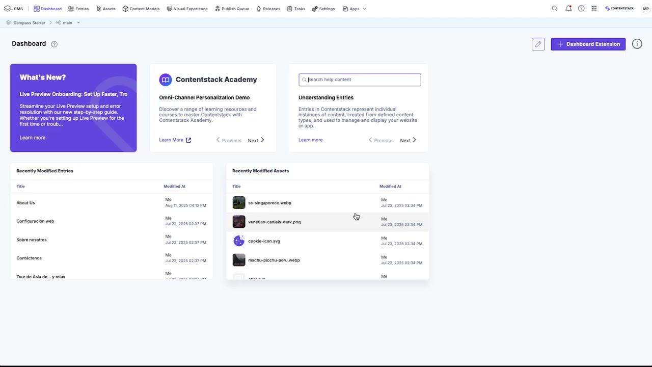 Как разобраться в панели управления Contentstack | Академия Contentstack