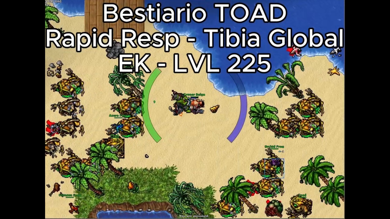 BESTIÁRIO DO TOAD COM EK LVL 225 NO RAPID RESP | Tibia Global 2026