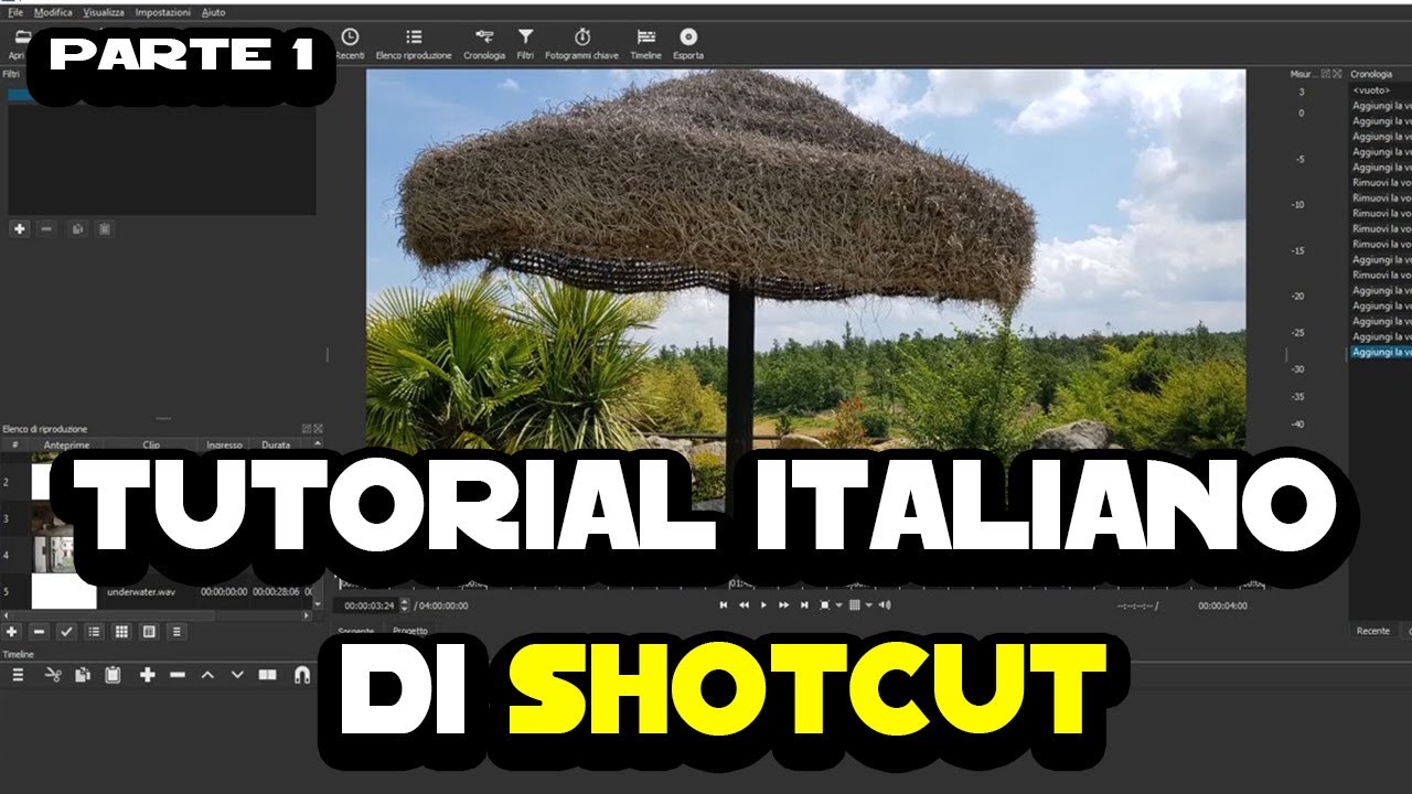 Tutorial italiano di Shotcut - Parte 1 - Interfaccia e timeline