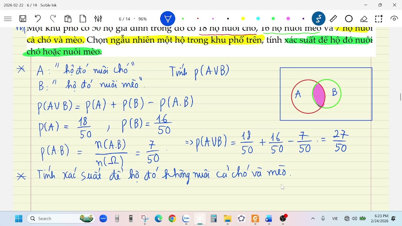 11B2 Video bài giảng: đại số thứ 3 (24/2/2026 ) - các quy tắc tính xác suất  Phần 2