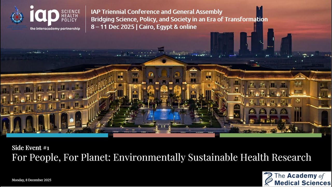 Side Event 1: For People, For Planet: Environmentally Sustainable Health Research