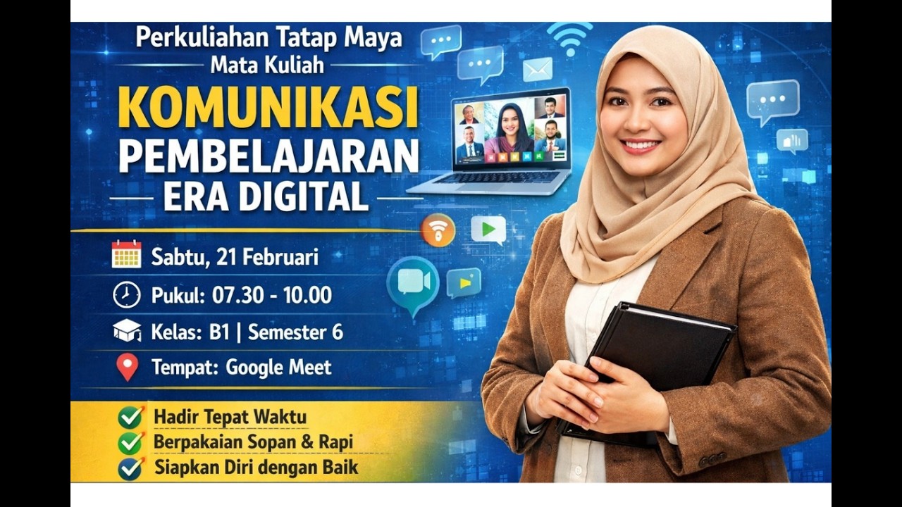 Live Sincronus ( Komunikasi Pembelajaran Era Digital PJJ PAI Kelas B1 Pertama || 21 Februari 2026