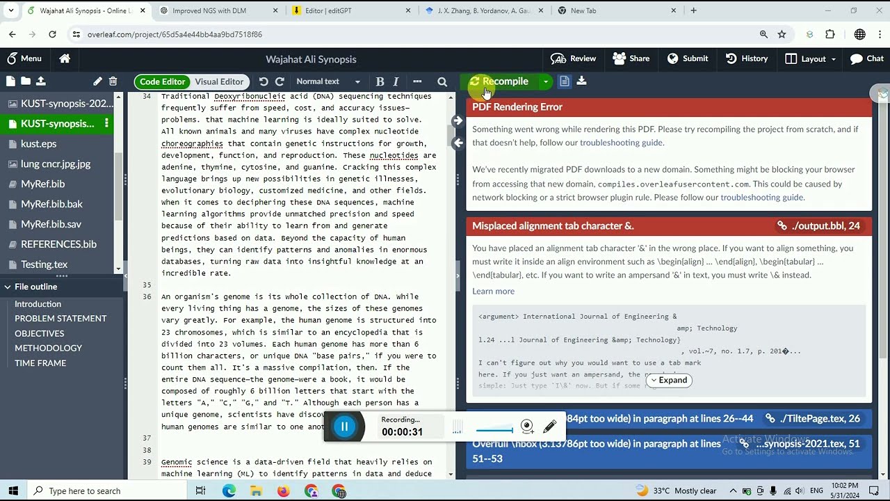 PDF Rendering Error Something went wrong while rendering this PDF SHARELATEOverLeaf