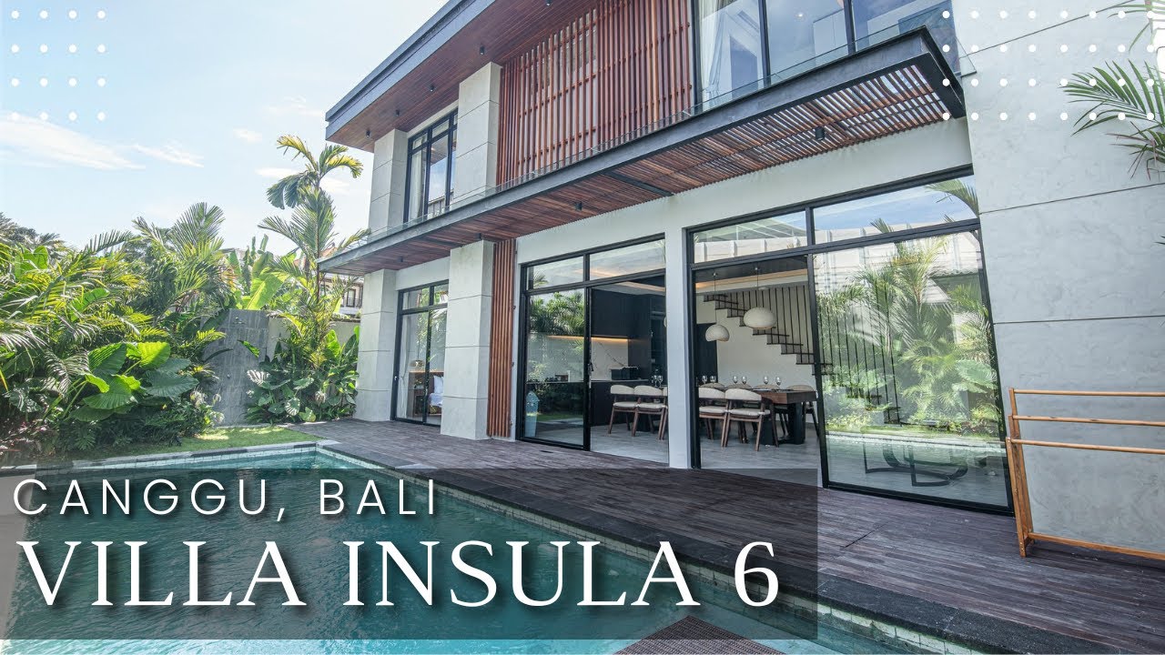 Short Stay Bali Villa Insula 6: Modern 5-Bedroom Villa with Enclosed Living Room in Canggu, Bali