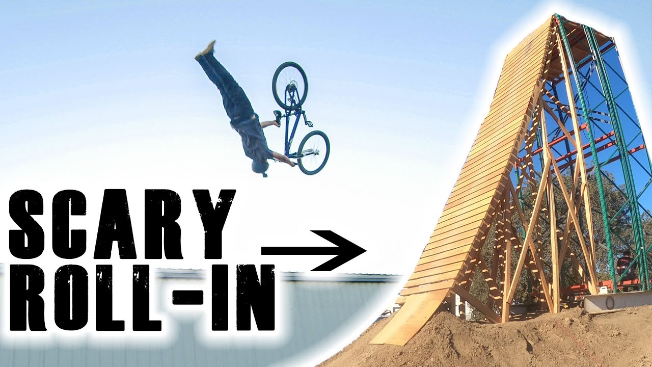 Riding Mountain Bikes on FMX AIRBAG!!