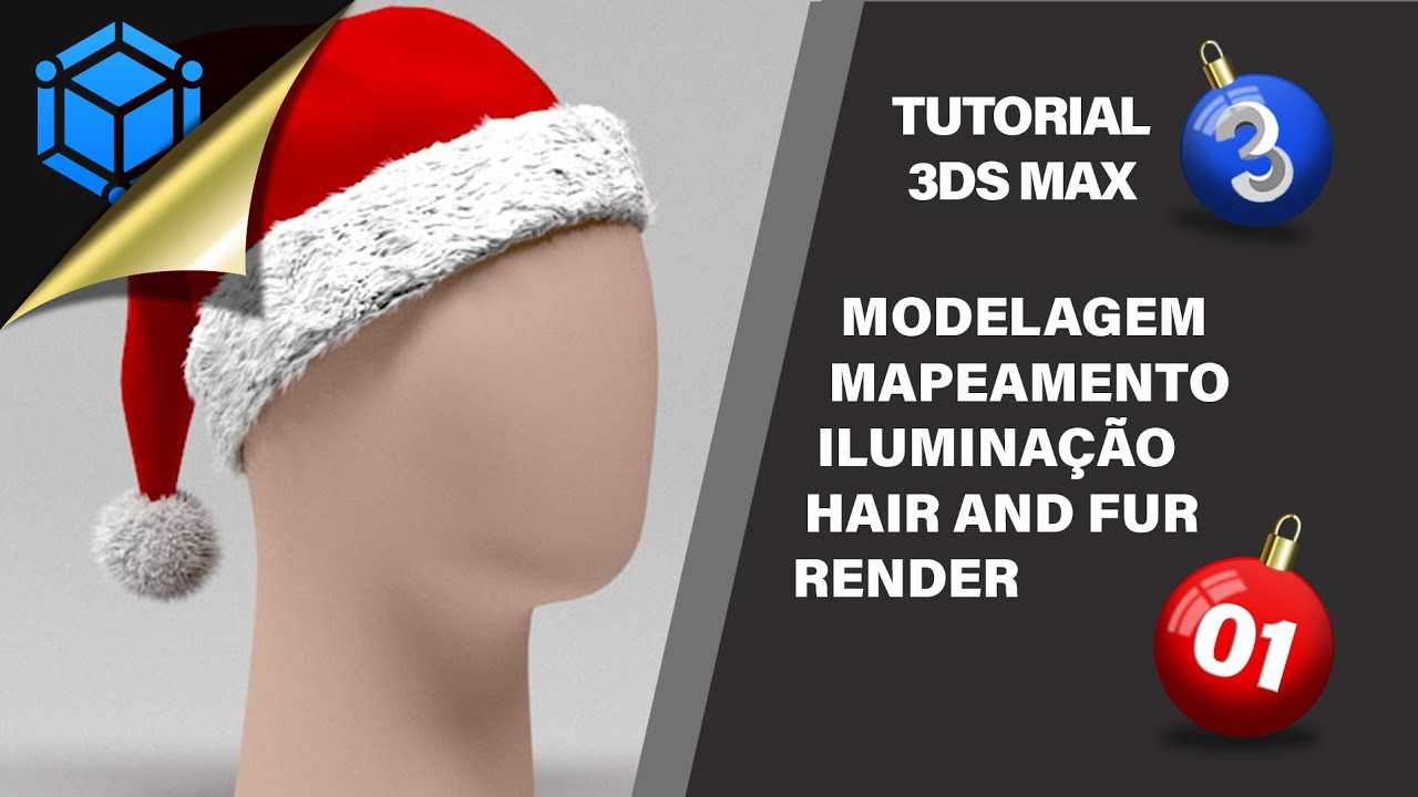 😍🎅 Como Criar Gorro 3D com 3ds Max, Hair-And-Fur e Vray (Parte 01)