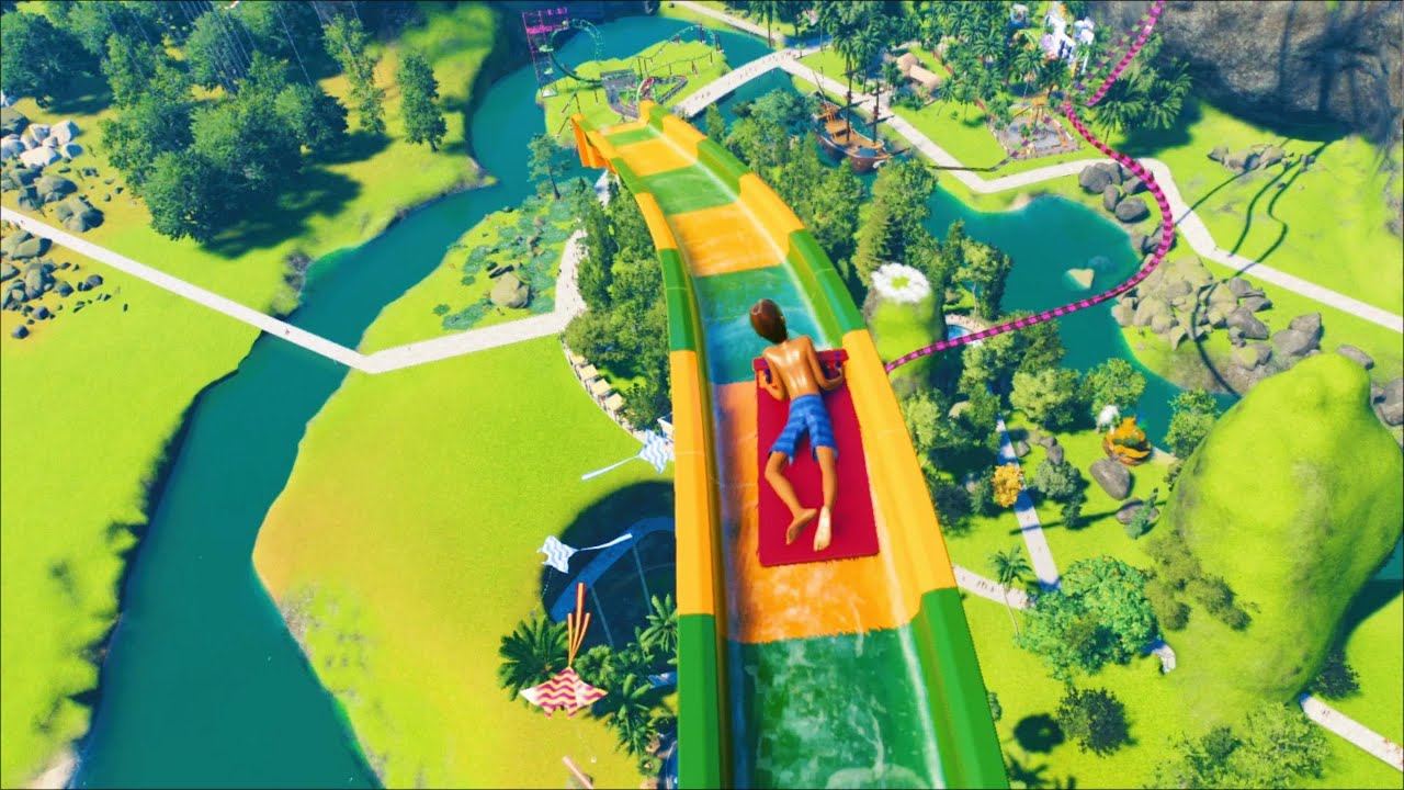 Fun Water Slides with Epic Jumps🎢! [Planet Coaster 2]