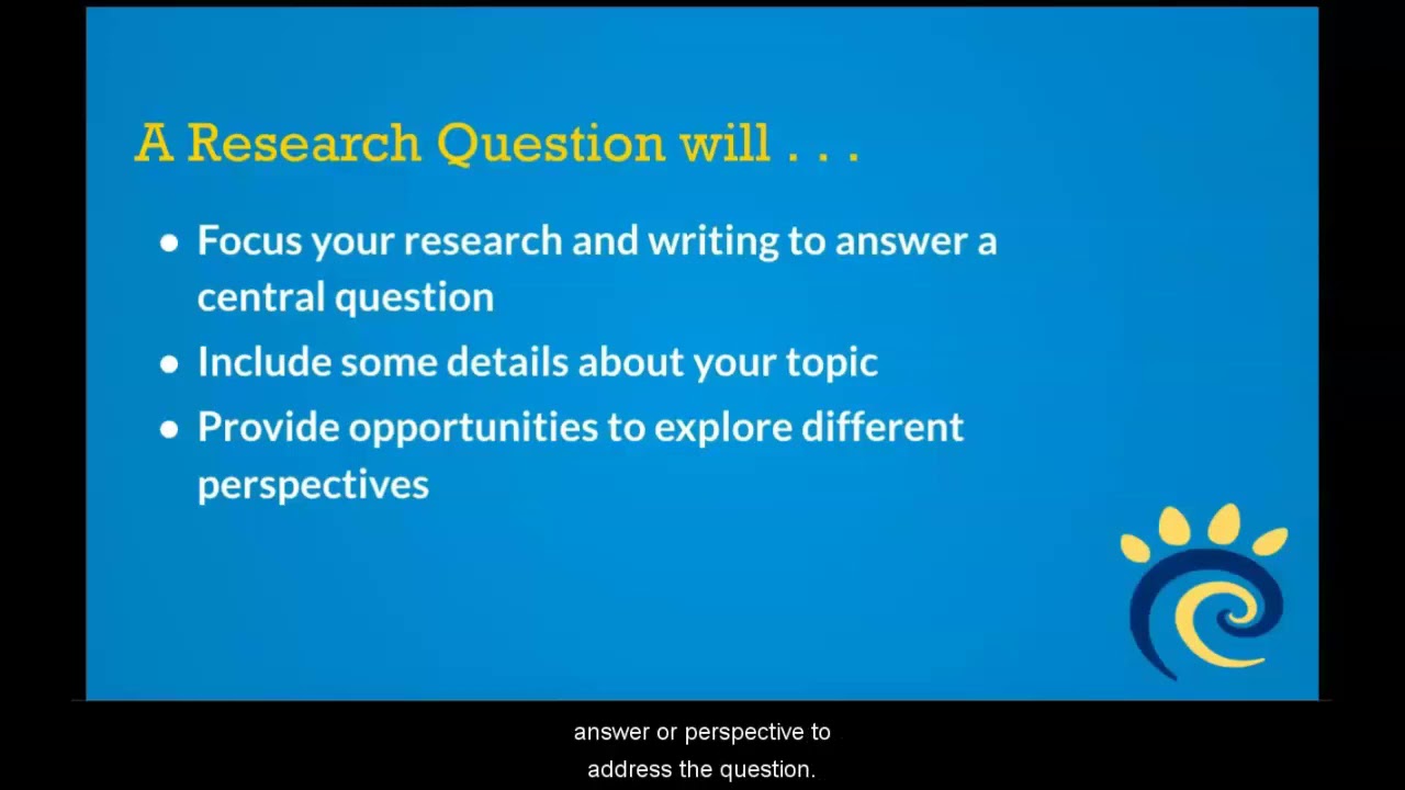 Research Minute: Framing a Research Question