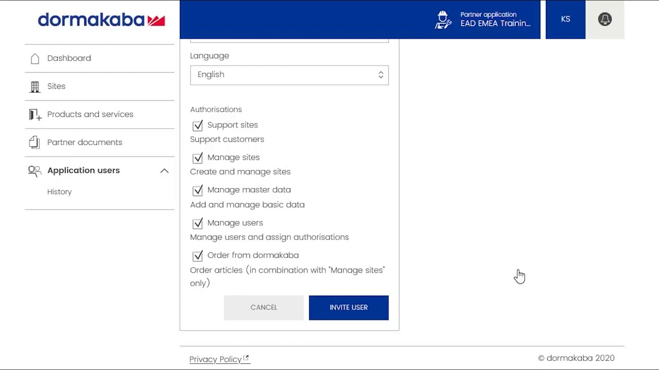 Overview and parameterization in Partner application