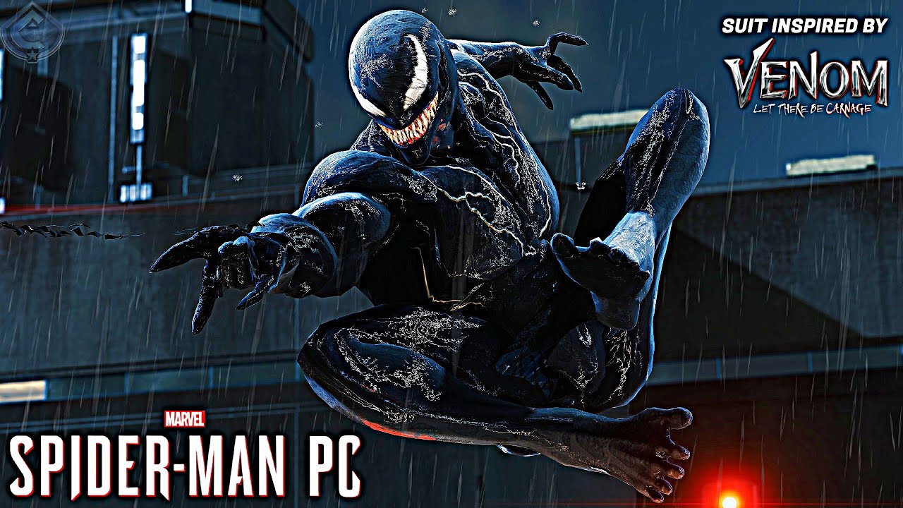 Marvel's Spider-Man PC - VENOM MOVIE SUIT FREE ROAM GAMEPLAY! [MOD]