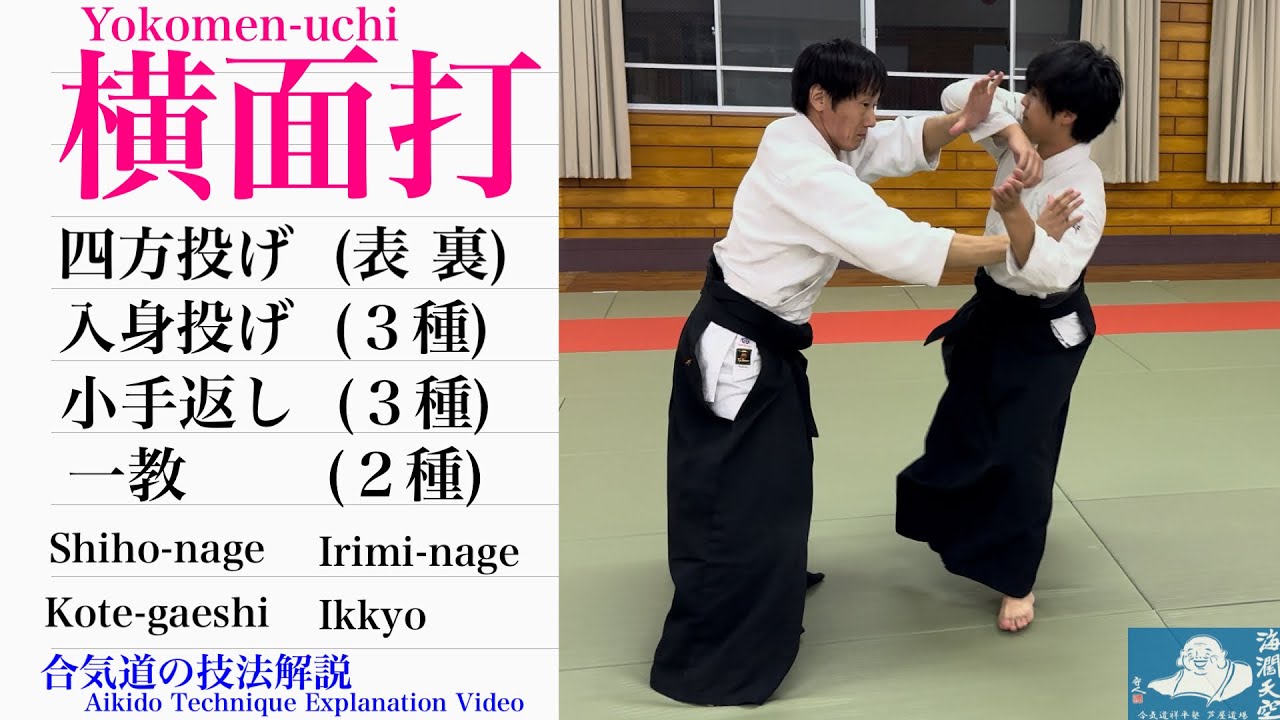 合気道 技法解説動画その10（横面打四方投げ・入身投げ・小手返し・一教）