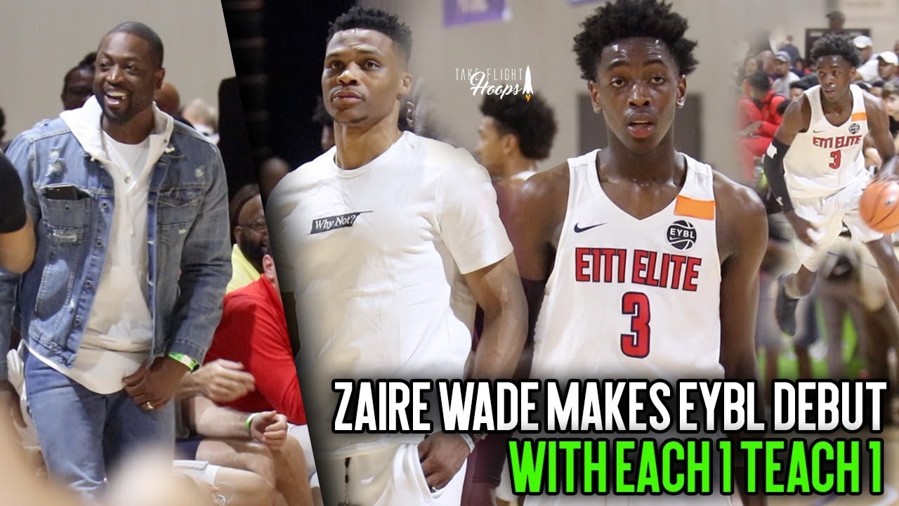 Russell Westbrook & Dwyane Wade watch Zaire Wade Make Nike EYBL Debut with E1T1
