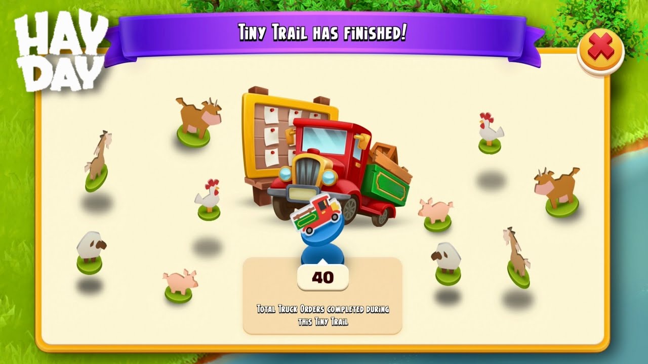 Tiny Trail + Global Truck Goal Completed - Hay Day Gameplay