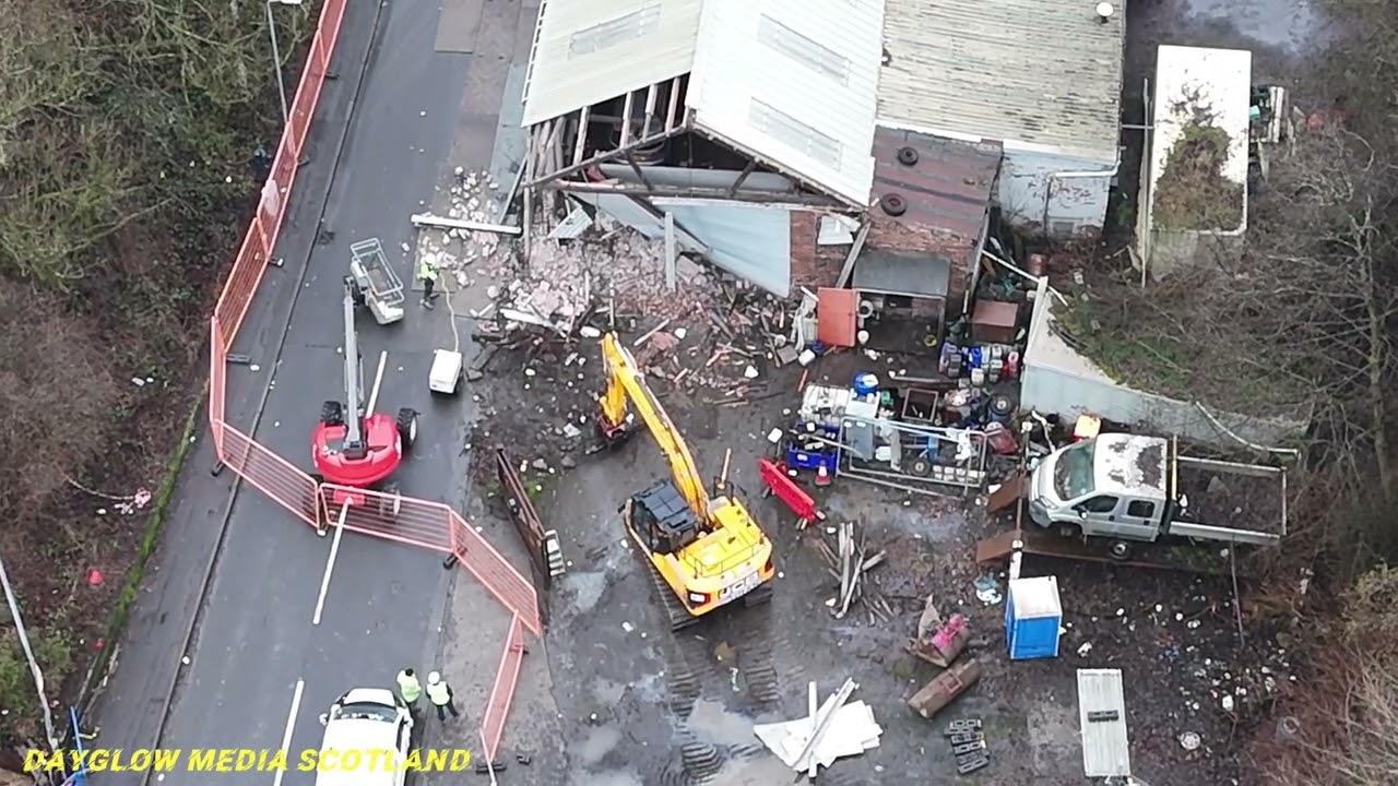 Bonnyside Road demolition day 1 drone footage 